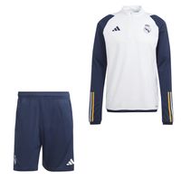 adidas Real Madrid Trainingsset 1/4-Zip 2023-2024 Wit Donkerblauw Goud - thumbnail