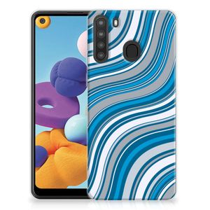 Samsung Galaxy A21 TPU bumper Waves Blue