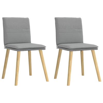 Eetkamerstoelen 2 st stof lichtgrijs