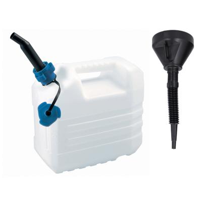 EDA Jerrycan - wit - voor olie en brandstof - 10 liter - met een handige grote trechter EDA Jerrycan - wit - voor olie en brandstof - 10 liter - met een handige grote trechter