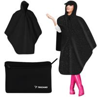 Trizand Regenponcho - zwart - polyester/pvc - volwassenen - poncho - regenjas - regenponcho's