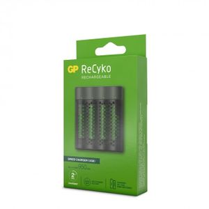 GP M451 USB batterijlader + 4x ReCyko AAA 960mAh batterijen