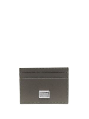 Dolce & Gabbana porte-cartes en cuir à plaque logo - Vert