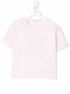 Calvin Klein Kids t-shirt à logo embossé - Rose