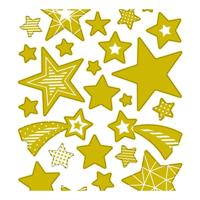 Creativ Company Stickers, sterren, vel 10x24 cm, ca. 52 stuk, goud, 1 vel