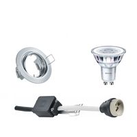 LED Spot Set - GU10 Fitting - Inbouw Rond - Glans Chroom - Kantelbaar Ø83mm - Philips - CorePro 830 36D - 4W - Warm Wit 3000K - Dimbaar