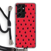Watermelon: Samsung Galaxy S21 Ultra Transparant Hoesje met koord