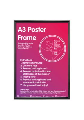 Wissellijst A3 Zwart 29,7x42cm Kunststof