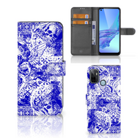 Telefoonhoesje met Naam OPPO A53 | OPPO A53s Angel Skull Blauw