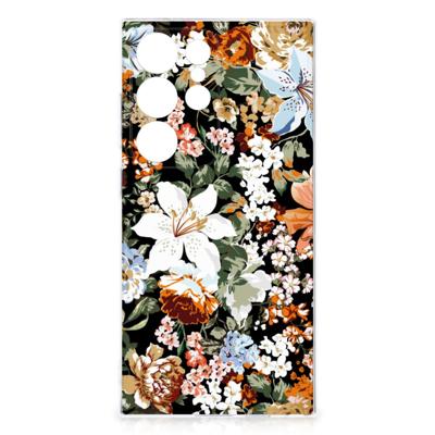 TPU Case voor Samsung Galaxy S24 Ultra Dark Flowers TPU Case voor Samsung Galaxy S24 Ultra Dark Flowers