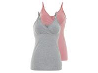 esmara 2 dames voedings-tops (XL (48/50), grijs/roze)