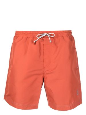 Brunello Cucinelli short de bain à lien de resserrage - Orange