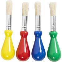 Kwasten/penselen set 4-delig - voor kinderen - schilderen hobby/knutselmateriaal