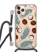 Kokosnoot roze: iPhone 11 Pro Max Transparant Hoesje met koord