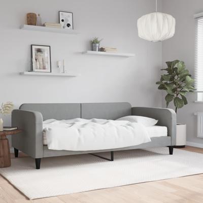Slaapbank met matras 100x200 cm stof lichtgrijs