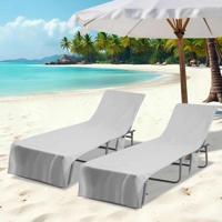 Ligbedhanddoeken 2 pcs Grijs 210 x 75 cm Polyester en Polyamide