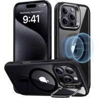 ESR Classic Hybrid HaloLock Case + Stash Stand Backcover Apple iPhone 16 Pro Transparant, Zwart MagSafe compatible ESR Classic Hybrid HaloLock Case + Stash Stand Backcover Apple iPhone 16 Pro Transparant, Zwart MagSafe compatible