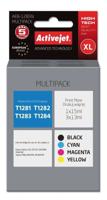 Activejet AEB-1285N inkt (vervanging Epson T1281, T1282, T1283, T1284; Supreme; 1 x 15 ml, 3 x 13 ml; zwart, rood, blauw, geel)