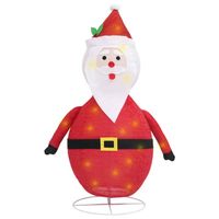 The Living Store Kerstman Decoratie - 60cm - Rood - Met 48 LEDs - Dikke stof - 8 lichteffecten - 5m verlengkabel - - thumbnail