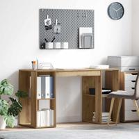 Bureau met Opslag artisanaal eikenkleurig 130 x 50,5 x 75 cm