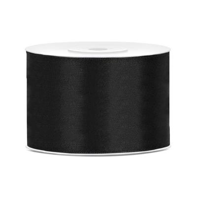 Partydeco Cadeaulint - zwart - 5 cm x 25 meter - satijn - sierlint - inpakken - decoratie Partydeco Cadeaulint - zwart - 5 cm x 25 meter - satijn - sierlint - inpakken - decoratie