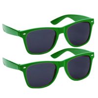 Hippe party zonnebrillen groen 2 stuks - Verkleedbrillen