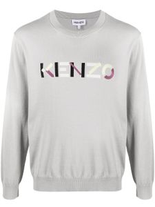 Kenzo pull à logo brodé - Gris