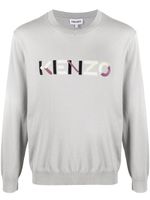 Kenzo pull à logo brodé - Gris - thumbnail