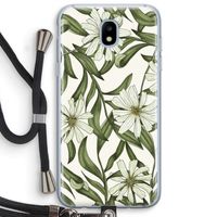 Wit bloemenpatroon: Samsung Galaxy J5 (2017) Transparant Hoesje met koord