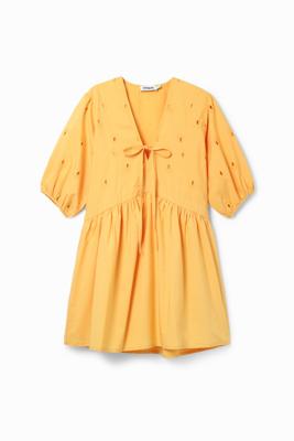 Poplin mini-jurk - ORANGE - L