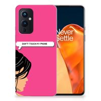 OnePlus 9 Silicone-hoesje Woman Don't Touch My Phone - thumbnail