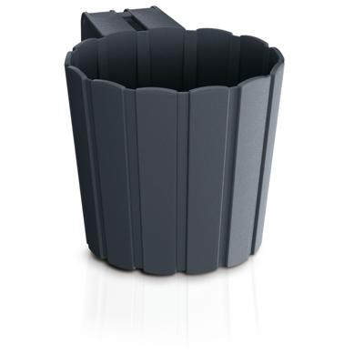 Prosperplast balkon plantenpot - bloempot met haak - antraciet - kunststof - D14 cm