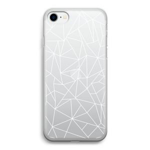 Geometrische lijnen wit: iPhone SE 2020 Transparant Hoesje