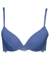 Low rise plunge Padded BH - Blauw