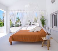 Double bed mosquito net by Bambulah®, handmade, polyester net and cotton finishing, round, 100Ø, 265cm, bed net with very high quality finish - thumbnail