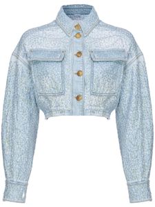 PINKO veste crop à sequins - Bleu