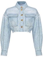 PINKO veste crop à sequins - Bleu