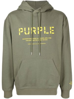 Purple Brand hoodie en coton à logo imprimé - Vert