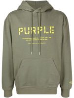 Purple Brand hoodie en coton à logo imprimé - Vert