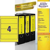 Rugetiket avery breed 61x192mm zelfklevend geel | 5 stuks