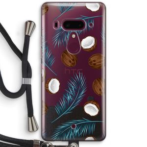 Kokosnoot roze: HTC U12+ Transparant Hoesje met koord