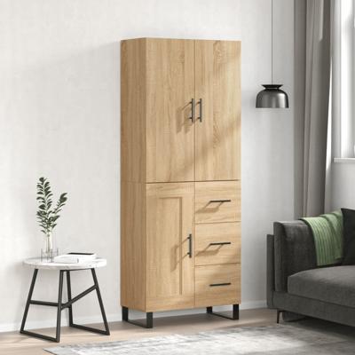 Hoge kast 69,5x34x180 cm bewerkt hout sonoma eikenkleurig