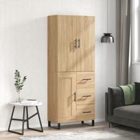 Hoge kast 69,5x34x180 cm bewerkt hout sonoma eikenkleurig