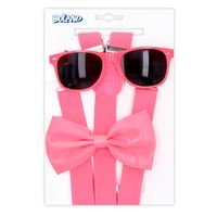 Accessoireset neon roze 3 delig