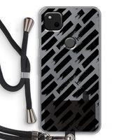 Zwarte vegen: Pixel 4a Transparant Hoesje met koord