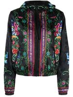 Versace Jeans Couture veste bomber en satin à fleurs - Noir - thumbnail