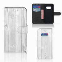 Samsung Galaxy S10e Book Style Case White Wood