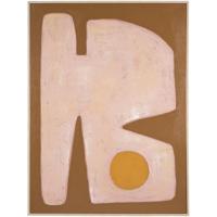 Leen Bakker - Schilderije Abstract Craft Terra - 80x60 Cm - MDF - Geel#Roze#Bruin - 3.5x60x80 Cm