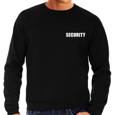 Security tekst - grote maten sweater - trui - zwart - voor heren Security tekst - grote maten sweater - trui - zwart - voor heren