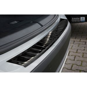 Zwart RVS Bumper beschermer passend voor BMW X1 (F48) Facelift 2015- 'RIbs' AV245113